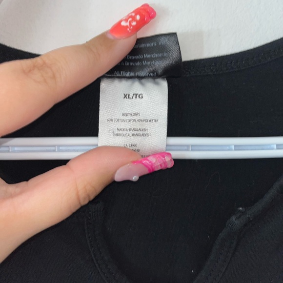 Tupac Praying Hands Black Graphic Long Sleeve Tee - Picture 2 of 4